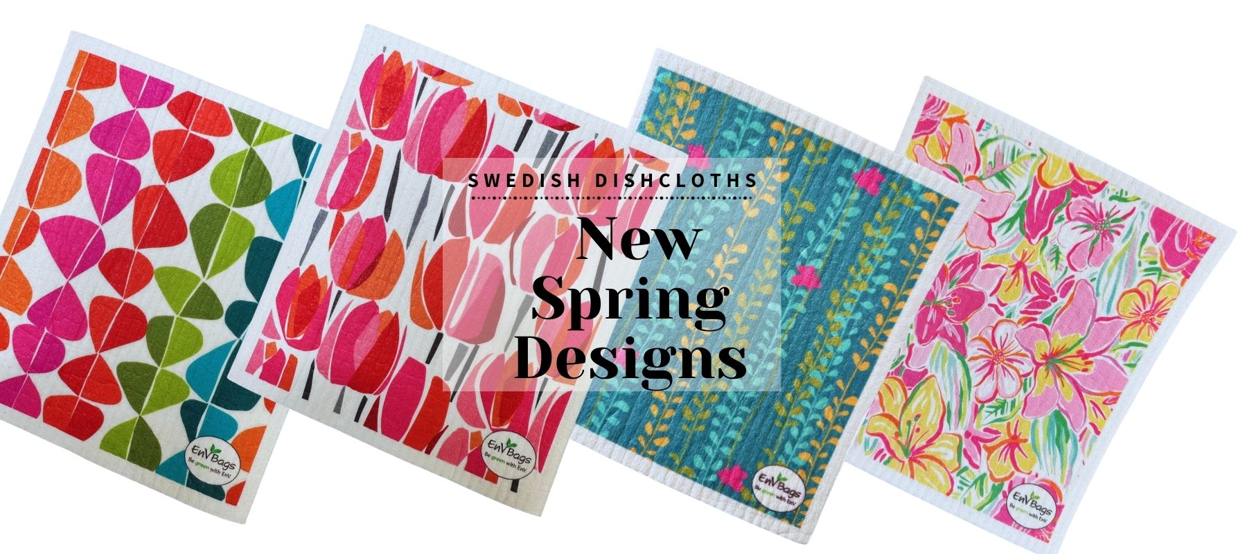 spring designs of new floral dishcloths
